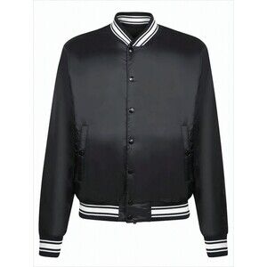 MONCLER Black Polyamide Jacket with Quilted Padded Front and Logo Detail